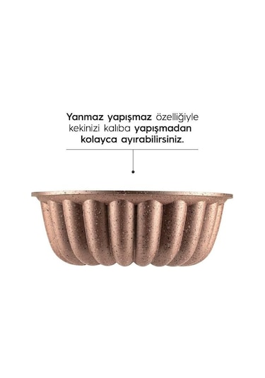 Nehir Açelya Rose Gold Döküm Kek Kalıbı 25cm Rose Gold