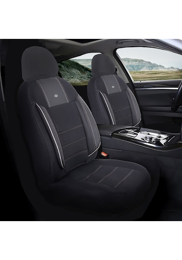 Opel Astra J Araçlara Uyumlu Oto Koltuk Kılıfı Seti - Violet Serisi Siyah/beyaz