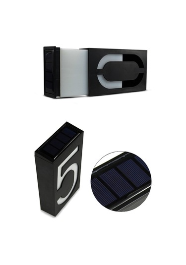 Sones 0.36w Güneş Enerjili Duvar Montajı 6 Led Aydınlatma Kapı Plakası Lambası Ev Numarası Veranda Işıkları Güneş Paneli İle 2