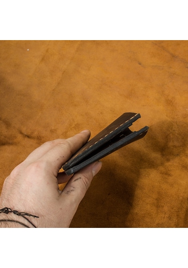 Craft And Luna El Yapımı Hakiki Deri Cüzdan Castle Taba