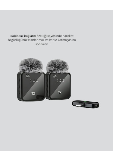 Ceylan Adam 2in1 Kablosuz Yaka Mikrofonu Apple Uyumlu iOS Ve Android