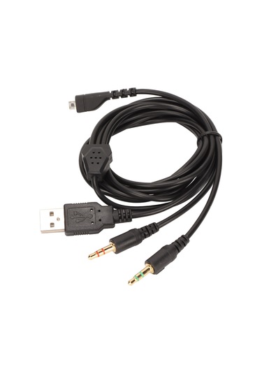 Steelseries Arctis 3,5,7 Pro 2m İçin Işıklı Kulaklık Kablosu 3'ü 1 Arada Konnektörlü Yedek Kablo Oyun Kulaklığı Kablosu