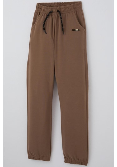 Breeze Erkek Çocuk Eşofman Altı Bağcık Aksesuarlı Arma Detaylı 4-8 Yaş, Kahverengi Kahverengi