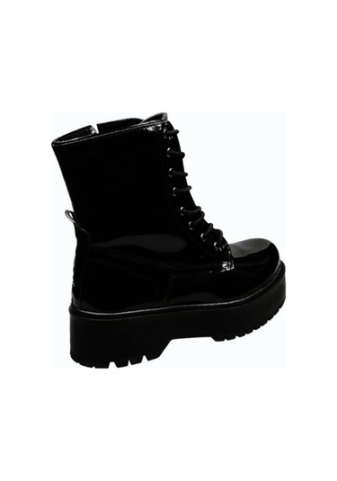 M.p. 232-1425 Zn Kadın Siyah Rugan Yüksek Taban Bot-siyah Siyah
