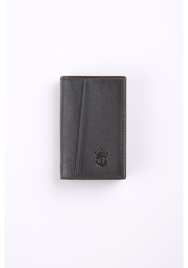 Ancora Leather Hakiki Deri Minimal Kartlık-26206 Kahve