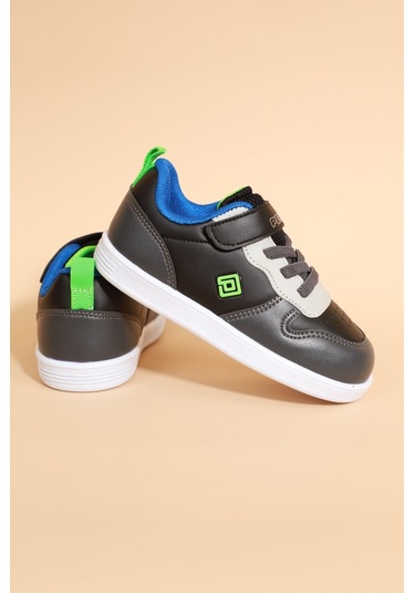 Kidessa 1677 Anatomik Tabanlı Unisex Çocuk Sneakers Ayakk Siyah Gri Siyah - Gri