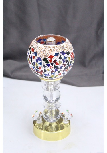 Kristal Taşlı Masa Abajuru Gece Lambası Yatak Başı Lambası Çok Renkli