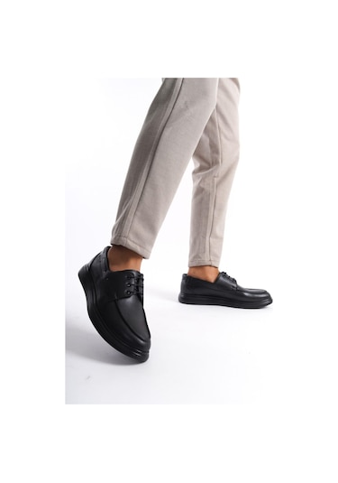 Mubiano Mbrgn105-s Siyah Erkek Bağcıklı Loafer Siyah