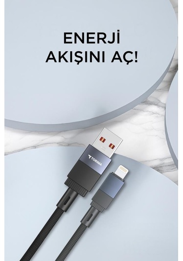 Torima U18 Usb İle Lightning Şarj Ve Data Kablosu Siyah