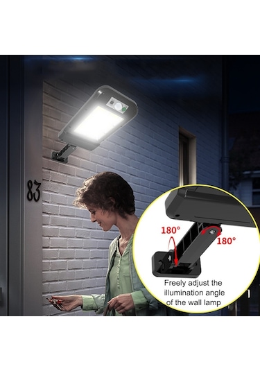 Cbtx Bahçe Aydınlatma Güneş Enerjili Duvar Lambası Açık Su Geçirmez İndüksiyon Bahçe Aydınlatma Ev Sokak Lambası Uzaktan Kumanda İle 8 X 16led