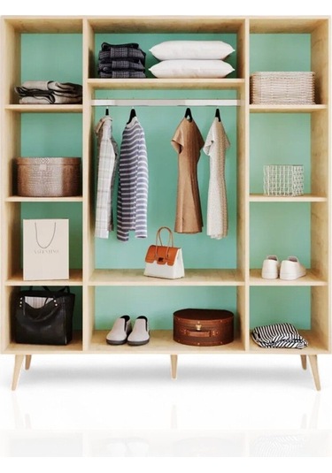 Floradesign Bali Bohem Jüt 4 Kapaklı Gardırop /jüt Mdf Kapaklı Elbise Dolabı 160cm