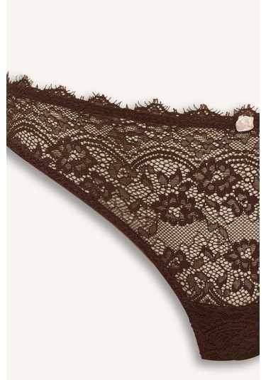 Defacto Bağcıklı Dantelli Brazilian Külot Fall İn Love F7028ax25wnbn341 Kahve