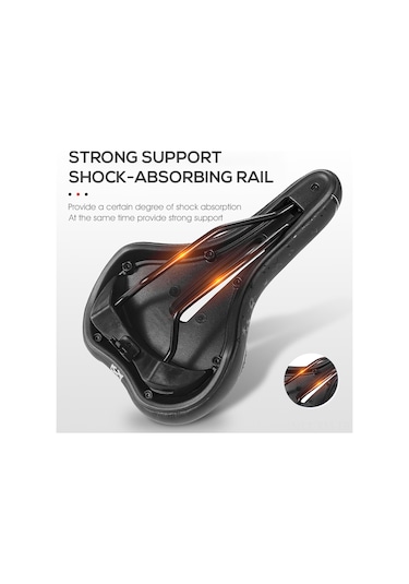 Ximistore9 Dağ Bisikleti İçin Silikonlu Bisiklet Sele Arka Fren Işıklı Konforlu Sürüş Koltuğu Çok Renkli