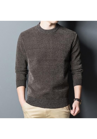 Siyah Boyun Uzun Kollu Kış Sonbahar İlkbahar Kalın Örme Tişörtü Rahat Kazak Erkekler Siyah