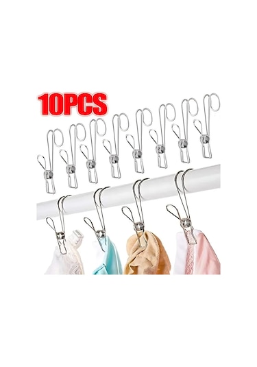 10pcs-9cm-1-10pcs Paslanmaz Çelik Elbise Peg Banyo Havlu Klipsi Çok Amaçlı Çamaşır Elbise Çorap Mandal Mutfak Düzenleyici Kanca Clothespin