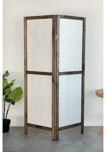 Ahşap Paravan Panel Kumaş Paravan Seperatör 5214