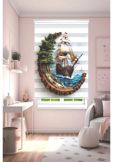 Perdeoutlet38 Enxboy Gemili Dijital Baskılı Zebra Perde-cocuk Odası-stor Perde Renkli