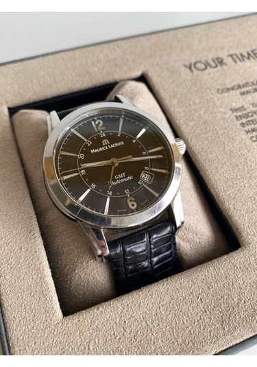 Maurice Lacroix Pontos GMT 40mm Deri Kordon Erkek Kol Saati PT606