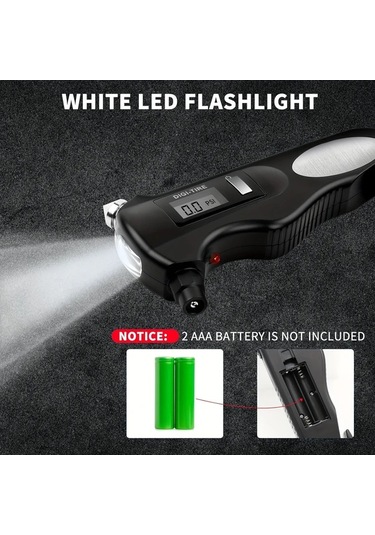 Boatshop1 1 Adet Siyah Evrensel Dijital Lastik Basınç Ölçer 150 Psı Pil Gücü 4 Ayar Araba Motosiklet Bisiklet