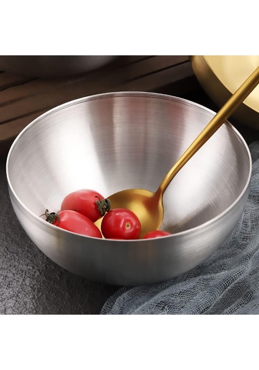 Tenfowee 304 Paslanmaz Çelik 2'li Kase Seti: 15cm Ve 20cm, Salata, Karıştırma, Servis İçin, Lavabo Güvenli