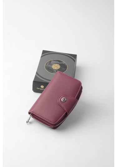 Cengiz Pakel Orta Boy Çıt Çıt Detaylı Kadın Cüzdan/portföy - 65300 - Mürdüm 65300-mürdüm