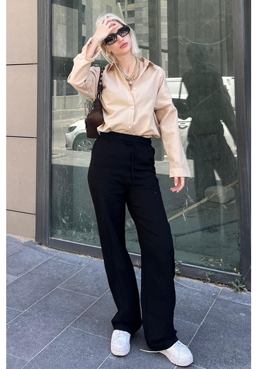 Madmext Mad Girls Bej Oversize Gömlek Mg1369-bej Bej