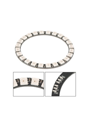 Xiyyadms 24 Adet Adreslenebilir Rgb Led İçiği - 5v Dc 24-bit Kontrol, Zincirlenebilir Tasarım, 8.5cm Dış Çap Diğer