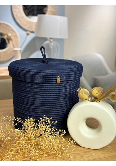 Victor Çok Amaçlı Düzenleyici Kapaklı Sepet,kapaklı Saksılık,kapaklı Organizer 26-20, Küçük Boy Lacivert