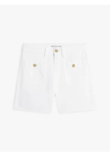 Tommy Hilfiger Dnm Clr Mını Short Hw Kadın Beyaz - Ww0ww49579