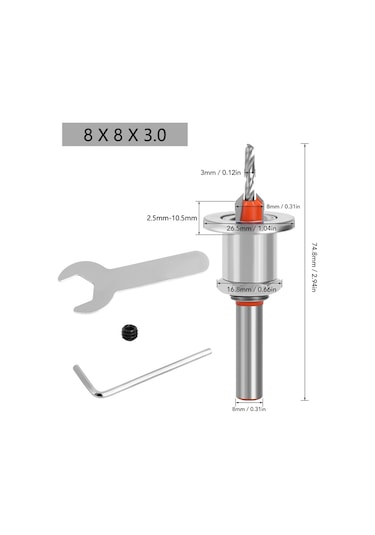 Teltree 5 Parça Ayarlanabilir Çivi Delik Matkap Ucu Seti - Ahşap Ve Metal İçin Dayanıklı Allyuminyum Çelikten Yapılmış, Kutulu
