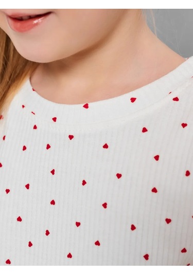 Avk Kids Kız Çocukları İçin Kalpli, Pijama Takımı, Şortlu, Pamuklu 310265944 Beyaz