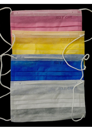 Make Soly Care 3 Katlı Renkli Burun Telli 2 Kutu 100 Adet