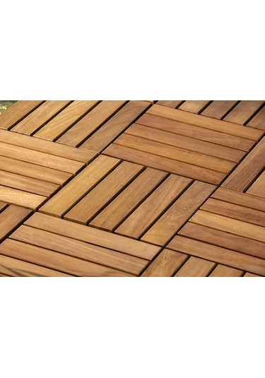 Pafu Sunsoe İroko Ağacı Balkon Bahçe Ahşap Yer Döşemesi Karo Deck 30x30 Cm 1 Adet 0,09m2
