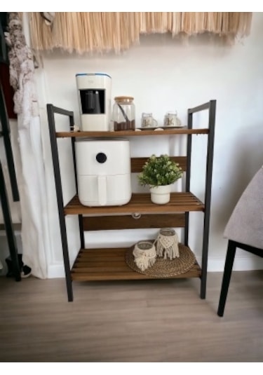 Kuzey Metal Ayaklı Masif Ahşap Mutfak Dolabı Rafı-ayakkablık -kit