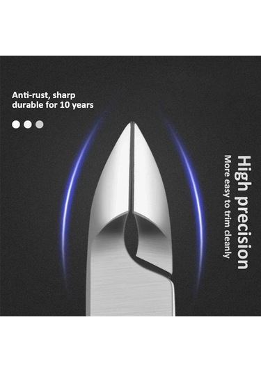 Profesyonel Tırnak Makası Paslanmaz Çelik Tırnak Eti Makası Sanat Manikür Pedikür Bakımı Trim Pense Kesici Güzellik Makas Aracı Açık Gri