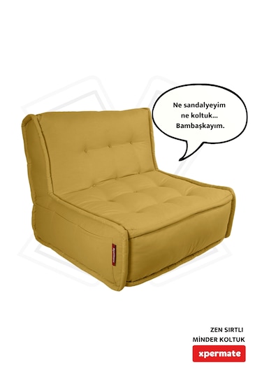 Xpermate Zen Sırtlı Minder İskandinav Tarzı Minder 80x60 Hardal