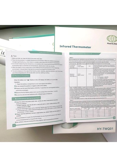 Yaozixa Huanyu Hy-twq01 Dokunsuz Entegre Termometre: Entegre Isınma Alarmı, 3 Renkli Arka Işık Ve Saniyelik Doğru Ölçüm