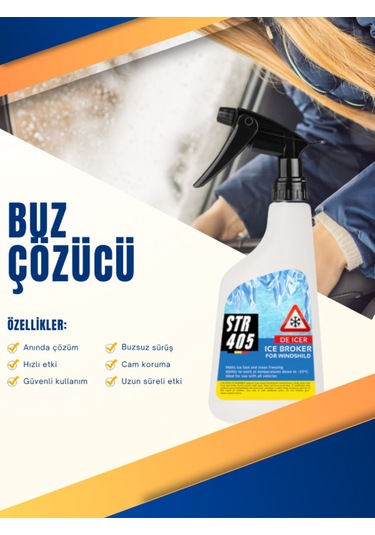 Araç Camı Kış Buz Çözücü Ve Buzlanma Önleyici Görüş Güçlendirici Sprey 500 Ml