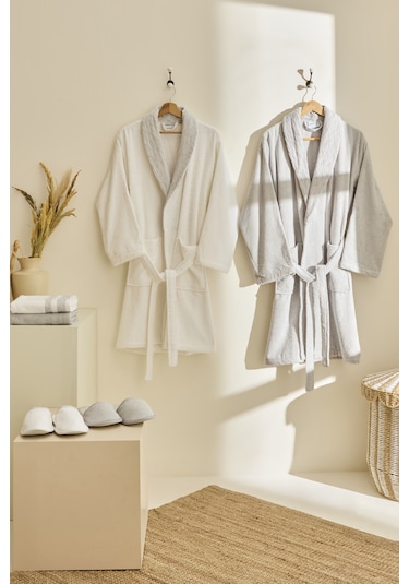 Kaşmir Home Elin 6 Parça Aile Banyo Seti Offwhite Gri Gri