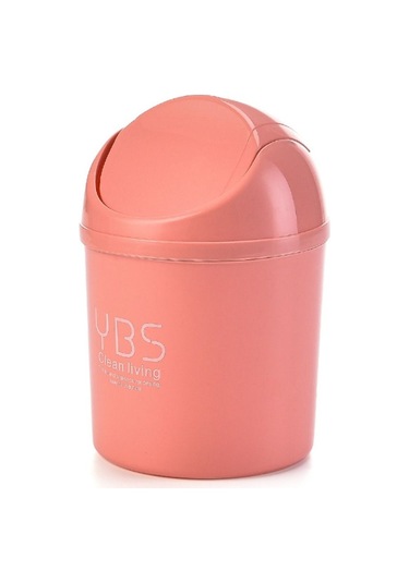 Konteyner Araba Kılıfı Kül Kapları Yuvarlanan Kapaklı Kutu Çöp Atık Kovası Sepet Çöp Kutusu Masaüstü Çöp Pembe