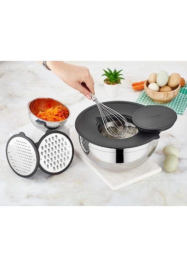 Noble Life Çelik Rendeli Karıştırma Saklama Kabı