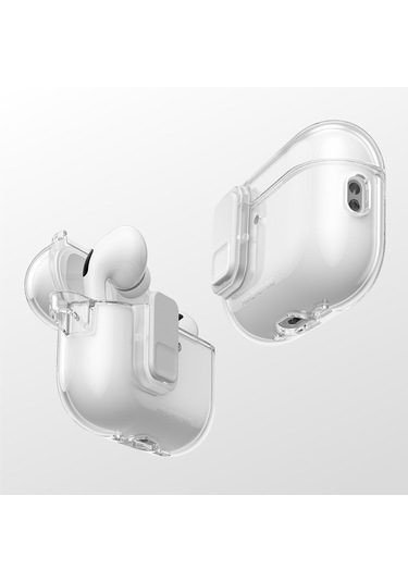 Airpods Pro 3 Uyumlu Amazingthing Magnetik Kilit Tasarımlı Minimal Serisi Kılıf Şeffaf Şeffaf