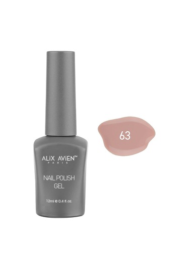 Alix Avien Bej Nude Kalıcı Oje 63-yoğun Renk Veren Jel Oje 12 Ml-nail Uv Gel Polish 63