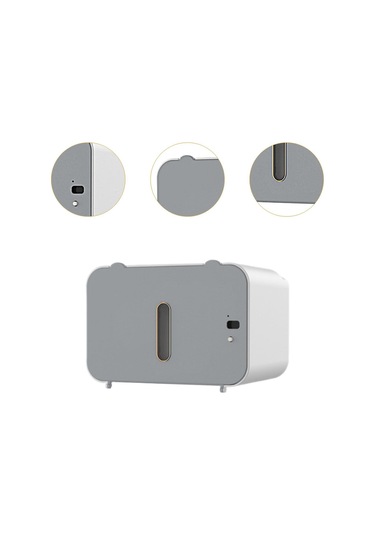 Suntek Tuvalet Kağıdı Tutucu Duvara Montaj Rulo Mutfak Gri