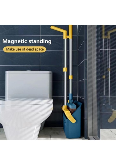 Sones Çift Taraflı Diş Kazıma Süpürge Ve Faraş Seti, Stil: Manyetik Mavi