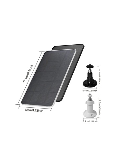 Xuweiwei Düşük Voltajlı Güvenlik Kameraları İçin Siyah 2 Paket Monokristal Güneş Paneli Seti Usb Type C Uyumlu Çıkarılabilir Fotovoltaik