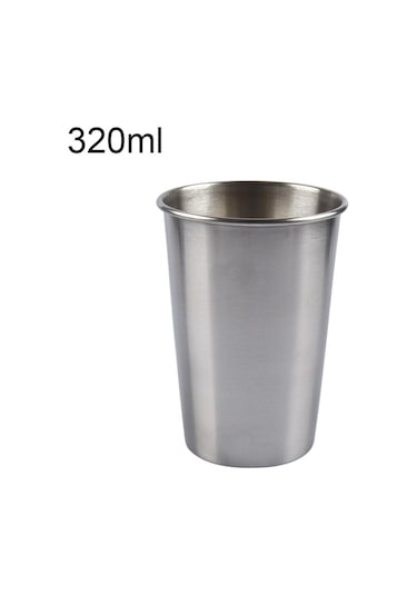 Cbtx 320ml Tek Duvar Elektropolisajlı Paslanmaz Çelik Kısa Şarap Bardağı Gümüş