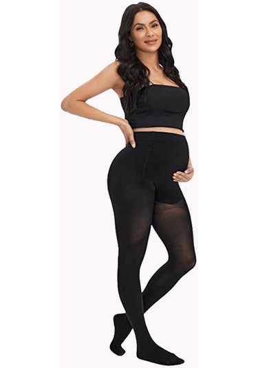 Kadın Hamile Külotlu Çorabı 80den Esnek Yumuşak Ek Parçalı Büyük Beden 001