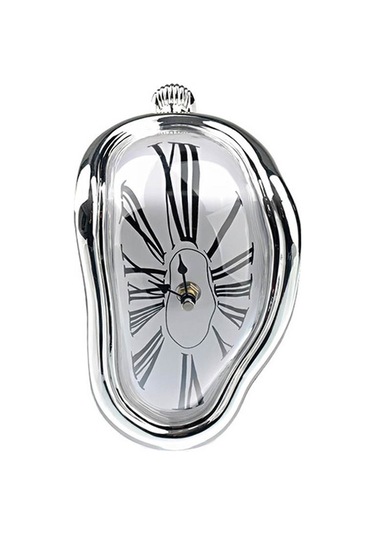 Yaleker Ev Odası Oturma Odası İçin Sessiz Gündüz İşi Saati - Klasik Roma Rakamlı Silikon Malzeme Gümüş Renkli Saat Çok Renki