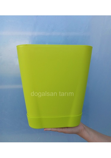 8,8 Lt Fıstık Yeşili Renk Safir Saksı Kare Saksı Dekoratif Saksı